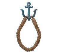 Générique Support Mural Porte-Rouleau de Papier Toilette d'Ancre de Bateau Étagère de Rangement pour Salle de Bain Corde en Jute Bleu Clair Porte-Serviettes Pratique et Décoratif