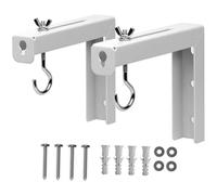 Générique Support Mural pour Bureau et Cinéma Stable et Facile à Installer en Métal Blanc Lot de 2 Pièces pour Écran de Projecteur