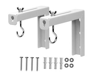 Générique Support Mural pour Bureau et Cinéma Stable et Facile à Installer en Métal Blanc Lot de 2 Pièces pour Écran de Projecteur