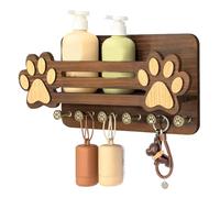 Générique Support mural pour laisses de chien,6 crochets déco maison patte mignonne | Porte-Clés Mural,pour entrée de maison salon cuisine chambre à coucher appartement et utilisation