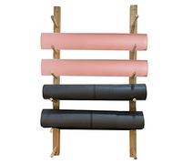 Générique Support Mural pour Tapis de Yoga en Bois, Support de Rangement Multicouche pour Rouleaux en Mousse/Tapis de Pilates, Support de présentation pour Tapis de Yoga pour Studio de Yoga/