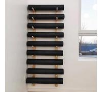 Générique Support Mural pour Tapis de Yoga, Étagère Multifonctionnelle en Bois pour Équipement de Fitness, Espacement de 17cm, pour la Maison, L'école, Le Studio et Le Gymnase-9 Tier