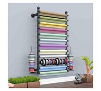 Générique Support Mural réglable pour Rouleaux de Tissu, Structure en Acier Robuste avec roulettes, idéal pour Les bobines de Textile et Le Papier Peint. Supporte jusqu'à 100 kg (Noir, 120 x 20 x 120