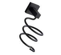 Générique Support Mural sans Perçage pour Sèche-cheveux en Aluminium Noir, Rangement Adhésif Organisateur Solide Base Renforcée, Coins Arrondis pour Salle de Bain et Salon de Coiffure