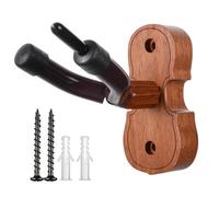 Générique Support Mural Violon - Crochet Avec Porte- - Support Bois Pour Instrument À Cordes - Fixation Murale Acajou Violon Décoration Studio Maison Rangement Sécurisé Accessoire Musical Élégant