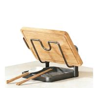 Générique Support Porte Casserole Couvercle Cuisine,Support De Rangement Pour Couvercles De Casseroles Cuisine,Saucepan Lid Holder, Kitchen Lid Holder, Pot Lid Organizer with Spoon Rest (C-Grey)