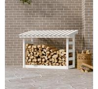 Générique Support pour Bois de Chauffage Blanc 108x64,5x78 cm Bois de pin,Sacs & paniers à bûches,11.02KG-822443