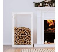Générique Support pour Bois de Chauffage Blanc 60x25x100 cm Bois de pin,Accessoires pour Range-bûches & Porte-bûches,5.56KG-822413