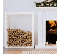 Générique Support pour Bois de Chauffage Blanc 80x25x100 cm Bois de pin,Accessoires pour Range-bûches & Porte-bûches,5.72KG-822418