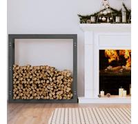 Générique Support pour Bois de Chauffage Gris 100x25x100 cm Bois de pin,Accessoires pour Range-bûches & Porte-bûches,5.88KG-822424