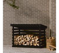 Générique Support pour Bois de Chauffage Noir 108x73x79 cm Bois de pin,Accessoires pour Range-bûches & Porte-bûches,21.1KG-822231