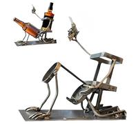 Générique Support pour Bouteille de vin et de en Forme de tête de Mort, présentoir Amusant en métal pour Bouteille de vin, décoration de Bar, pour Adultes (#Gray)