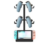 Générique Support pour Manettes De Jeu,Organisateur De Rangement De Bureau 2 Niveaux avec Support pour Console - Porte-Casque Et Porte-Manettes,pour Espace, Salon, Bureau Et Chambre A Coucher