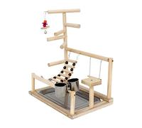 Générique Support pour Perroquet - Aire de Jeux pour Oiseaux en Bois Naturel, Salle d'exercice Durable, Station d'escalade Interactive | Bird Play Gym pour Perruche calopsitte inséparable Conure