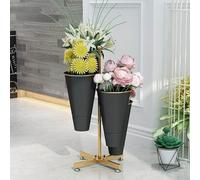 Générique Support pour Plantes - Présentoir à Fleurs en Fer forgé avec seaux pour Une Utilisation intérieure et extérieure, idéal pour Les patios, Les Jardins et Les salo