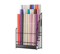 Générique Support Rangement for Rouleaux Tissu À 3 Niveaux,présentoir for Films Vinyles sur Pied, avec Pieds Réglables,for Usage Domestique Et Commercial