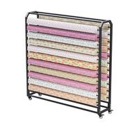 Générique Support Rangement for Rouleaux Tissu,Grand Chariot Commercial for Tissus Textiles,Support Mobile À 360° for Films Vinyles,for Rouleaux Cuir Et Papier Peint(8 Rods)