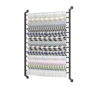 Générique Support Rangement for Rouleaux Tissu,présentoir Mural for Rouleaux Tissu Textile, avec Tige Suspension Réglable,for Papier Peint Et Film for Fenêtre(Can Hang 10 Rolls)