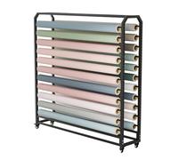 Générique Support Rangement pour Rouleaux Tissu,Support pour Rouleaux Vinyle avec roulettes,Grand Chariot pour Rouleaux Cuir,Film pour Fenêtre,Papier Peint(18 Rods)