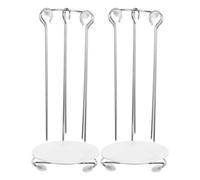 Générique Support Suspendu pour Brochettes Barbecue INOX Lot de 2 Assiette Anti-Goutte pour Rack Kebab Portable 11.02X4.72X4.72In Acier Robuste Usage Barbecue Extérieur