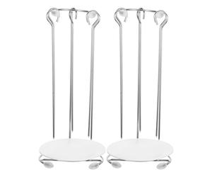 Générique Support Suspendu pour Brochettes Barbecue INOX Lot de 2 Assiette Anti-Goutte pour Rack Kebab Portable 11.02X4.72X4.72In Acier Robuste Usage Barbecue Extérieur