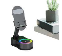 Générique Support Téléphone avec Haut-Parleur à Induction - Support Audio sans Fil avec Éclairage RGB,Support pour Tablette avec Son Idéal Vidéo Musique Vacances