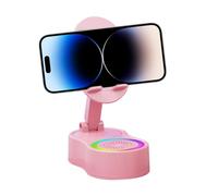 Générique Support Téléphone avec Haut-Parleur, Enceinte à Induction sans Fil Lumineuse, Base Sonore pour Appareils Mobiles Écoute Musique Vidéo Streaming Enregistrement Télévision