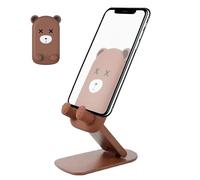 Générique Support Téléphone Bureau - Réglable | Supfport Tablette - Foldable Tablet Stand Phone Desk Holder - Supportt Mobile Motif Ours Mignon pour Smartphones Tablettes Blanc Rose Durable Lot de 1
