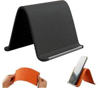 Générique Support Téléphone Flexible en Silicone et Aluminium, Support Pliable Réglable 360°, Antidérapant pour Smartphone, Tablette Portable Léger, Support Multi-Angles pour Bureau, Voyage (Noir)