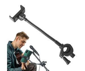 Générique Support Téléphone pour Microphone, Porte-Téléphone pour Pupitre de Musique, Bras Flexible avec Monture Réglable pour Smartphone - Accessoire pour Musiciens et Batterie