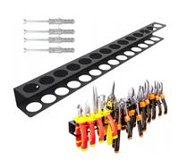 Générique Support Tournevis Mural - Organiseur D’outils De 15,7 Pouces | Étagère Murale En Acier Noir Support Universel - Robuste Gain De Place 40 Cm Pour Atelier Garage Maison Système De Rangement