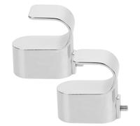 Générique Support Tringle Mural en Alliage de Zinc Argenté, Design Fixe à 2 Trous, Installation Facile et Retrait Rapide, pour Penderie et Salle de Bain, Lot de 2 Pièces