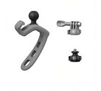 Générique Support Universel pour GoPro, DJI et Plus de Caméras d'action, Adaptateur à Double Rotule avec Bras Réglable en 3 Positions, Patins en Silicone Anti-Vibrations (Gris)