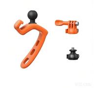 Générique Support Universel pour GoPro, DJI et Plus de Caméras d'action, Adaptateur à Double Rotule avec Bras Réglable en 3 Positions, Patins en Silicone Anti-Vibrations (Orange)