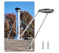 Générique Supports de cheminée de Toit résistants aux intempéries avec vis, Supports de Toit en Acier Inoxydable pour Conduit de poêle, pour Une stabilité Accrue, Installation Facile, diamètre 186 mm