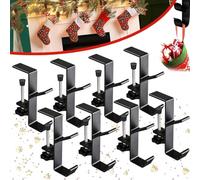 Générique Supports De Guirlande Et De Bas De Cheminée, Supports De Brancher Cintre de cheminée Crochets de Stockage, Pour La Décoration De NoëL De La Maison (Noir, 8PCS)
