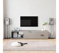 Générique Supports de Haut-parleurs 2 pcs Noir/argenté 3 piliers Appareils électroniques Audio Accessoires Audio Accessoires pour Enceintes Supports & Pieds d'enceintes (Poids 9.48KG)