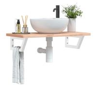 Générique Supports d'étagères pour lavabo 2 pcs Blanc trapèze Acier,Quincaillerie, Accessoires de quincaillerie, Supports et équerres de Renfort, Blanc (Poids 2.88KG)