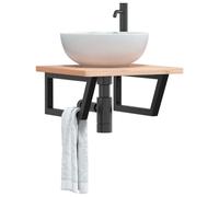 Générique Supports d'étagères pour lavabo 2 pcs Noir trapèze Acier,Quincaillerie, Accessoires de quincaillerie, Supports et équerres de Renfort, Noir (Poids 3.86KG)