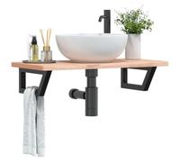 Générique Supports d'étagères pour lavabo 2 pcs Noir trapèze Acier,Quincaillerie,Accessoires de quincaillerie,Supports et équerres de Renfort,Noir,2.88 KG,4007284