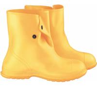 Générique Surchaussures à Semelle crantée 4 Directions - Bottes imperméables pour Hommes et Femmes - Fabriquées en PVC - Noires - Tailles XS à 2XL (Jaune SM)