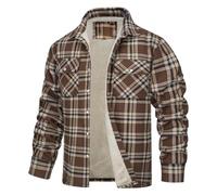 Générique Surchemise Homme Hiver Vestes Doublées en Polaire Pull Capuche Grande Taille Manteau Sherpa Chaud Hoodies Sweatshirt Chemises à Carreaux Zippées en Flanelle pour Le Travail à L'extérieur