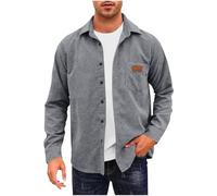 Générique Surchemise Homme mi Saison Veste en Velours d'Extérieur Vestes de Travail Jacket Décontractée Habit Slim Fit Hauts Randonnée Coat Votre Compte Gris XL