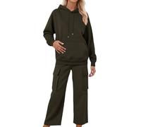 Générique Surêtement Femme Ensemble Jogging Femme 2 Piece Décontracté Hoodie Vêtements De Sport Set Loose Automne Mode Poche Vêtements De Sport Pants Set Idéal Pour La Salle