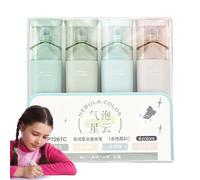 Générique Surligneurs à paillettes - Ensemble de 4 marqueurs pastel esthétiques, stylos de prise de notes anti-taches | Marqueurs de couleurs scintillantes pour journal scolaire