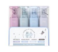 Générique Surligneurs Pastel 4 Surligneurs Nébuleuse Surligneur À Paillettes Pastel Marqueurs Pour Prise De Notes Journal Anti-taches Stylos Lisses Marqueur De Couleur Ciseau