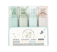 Générique Surligneurs Pastel 4 Surligneurs Nébuleuse Surligneur À Paillettes Pastel Marqueurs Pour Prise De Notes Journal Anti-taches Stylos Lisses Marqueur De Couleur Ciseau