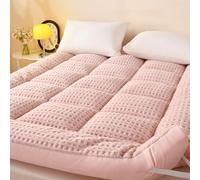 Générique Surmatelas Futon Moelleux Et Chaud, Matelas De Sol Pliable Et Portable De Style Japonais avec Sangles élastiques, Idéal pour Le Camping Et Les Chambres d'amis(Pink,120x200cm)
