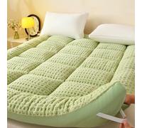 Générique Surmatelas Futon Moelleux Et Chaud, Matelas De Sol Pliable Et Portable De Style Japonais avec Sangles élastiques, Idéal pour Le Camping Et Les Chambres d'amis(Green,120x200cm)