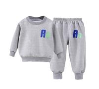 Générique Survetement Enfant,Boys Long Sleeve Color Block Sweatshirt & Sweatpants Toddler Boy Fall Winter 2 Piece Outfit (Grey 18-24 Months)